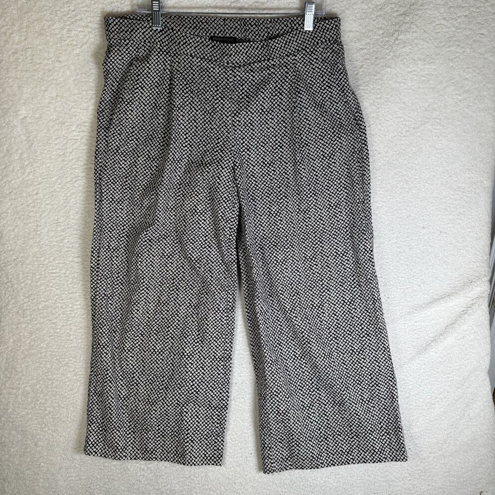 Eileen Fisher Pants Womens 36x24 Wide Leg Crop Geometric Print Organic Cotton
